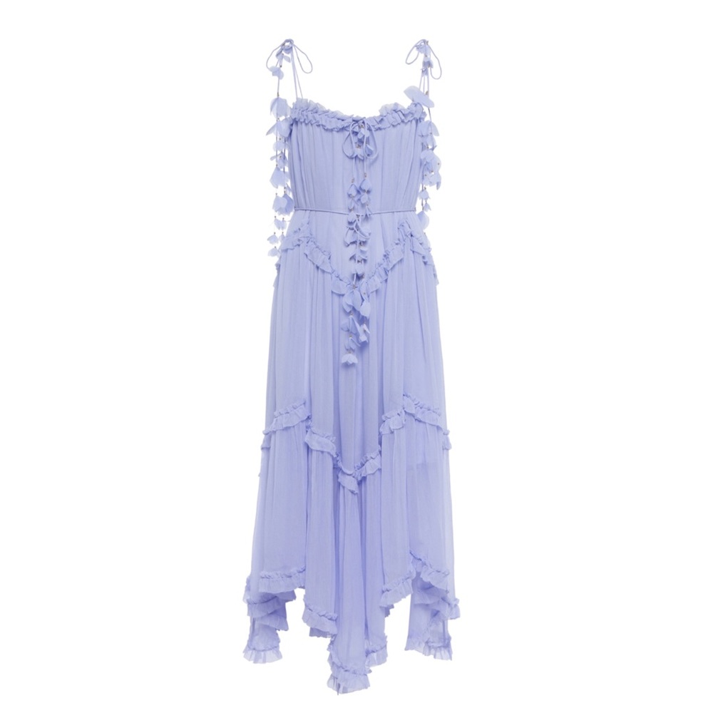 Zimmermann Tasseled Asymmetric Lilac Midi Dress MyTheresa Exclusive - Sold Out